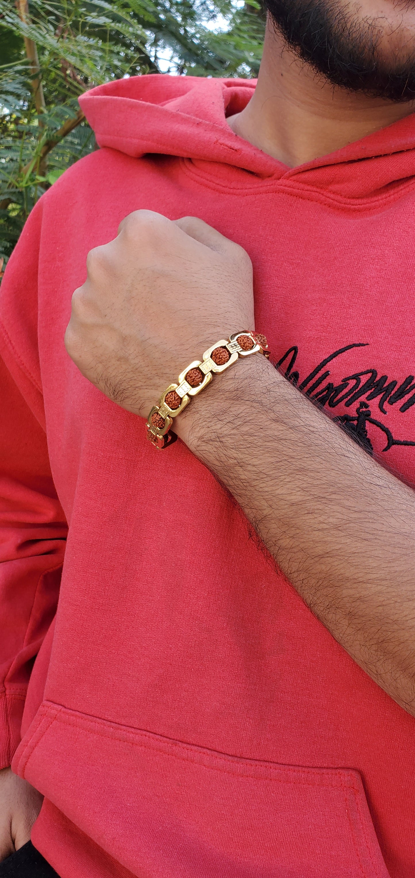 Gold Plated Premium Rudraksha Bracelet