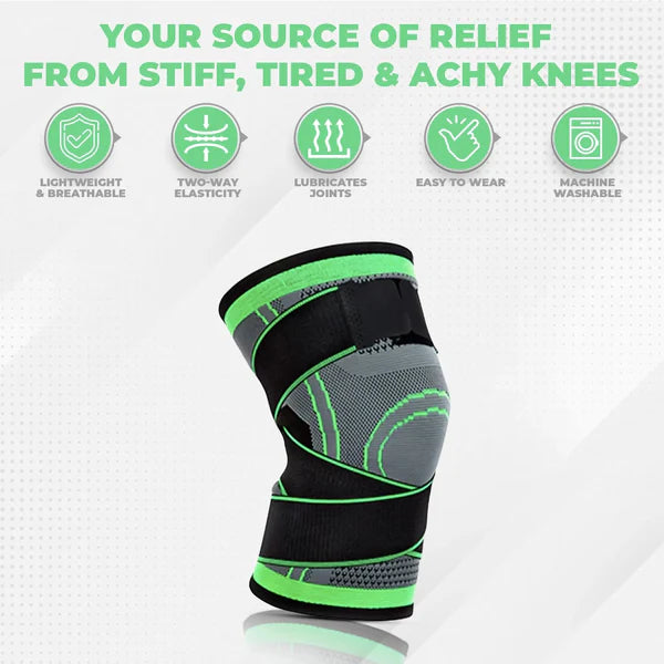 3D Compression Knee Sleeves for Men and Women- Adjustable Straps