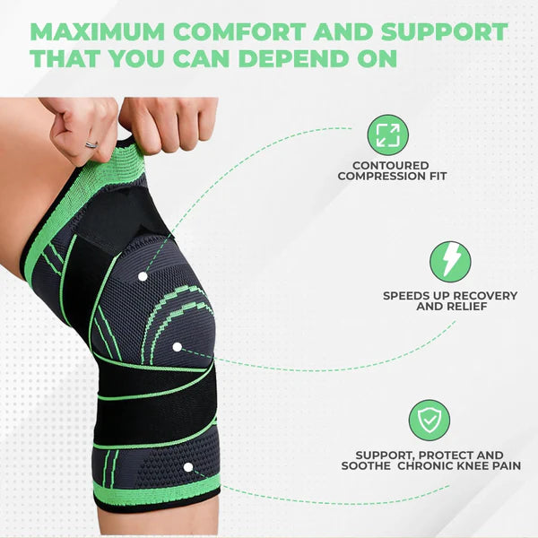 3D Compression Knee Sleeves for Men and Women- Adjustable Straps
