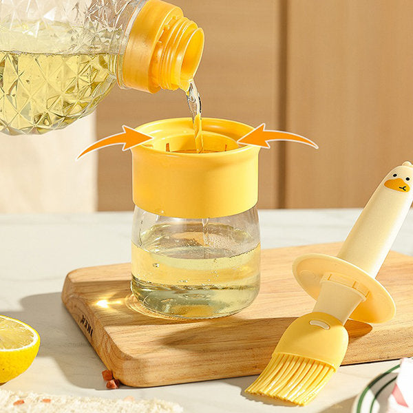 Unbreakable Duck Silicone Oil Jar- 2 in 1