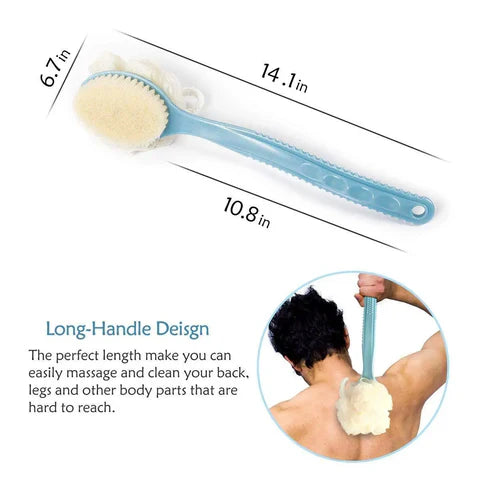2 IN 1 Bath Body Bath Brush with Soft Loofah and Bristles (BUY 1 GET 1 FREE) .g