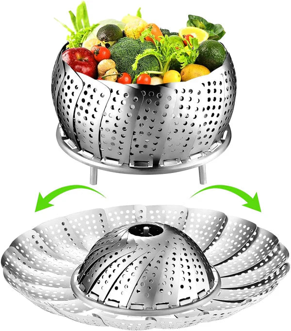 Premium Stainless Steel Folding Steamer Basket