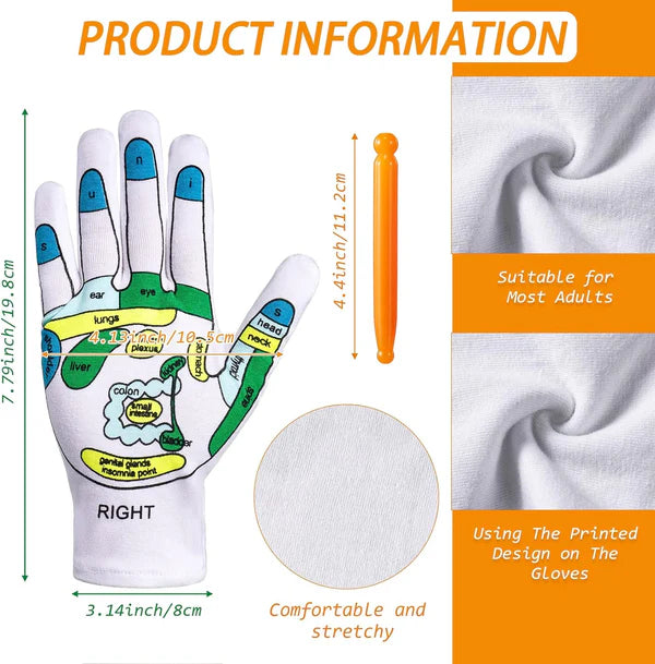 Acupressure Massage Gloves- Reflexology Therapy With Marking and tool