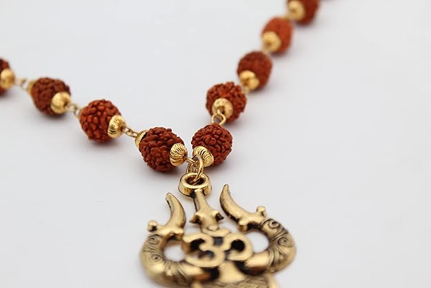 Rudraksha OM Shiva Trishool Necklace