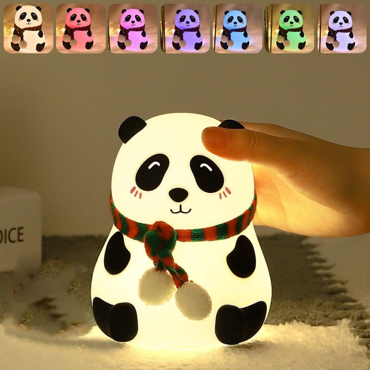 CUTE CARTOON PANDA SILICONE LAMP WITH TOUCH SENSOR (7 colors)