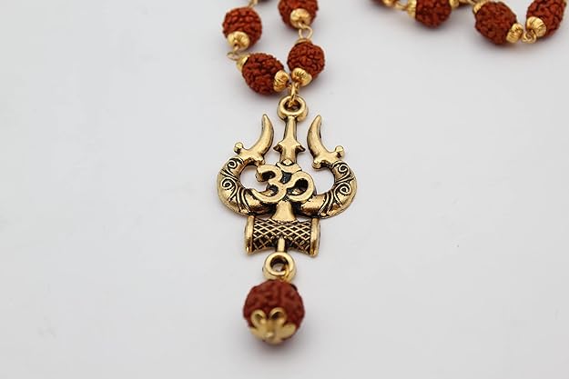 Rudraksha OM Shiva Trishool Necklace