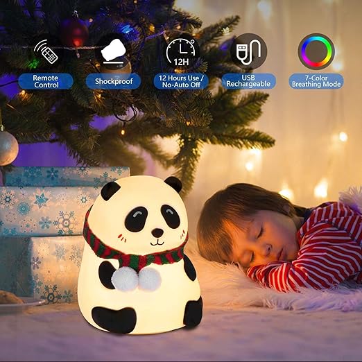 CUTE CARTOON PANDA SILICONE LAMP WITH TOUCH SENSOR (7 colors)