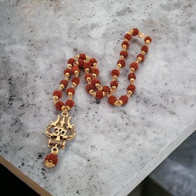 Rudraksha OM Shiva Trishool Necklace