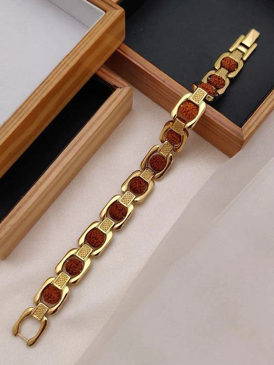 Gold Plated Premium Rudraksha Bracelet
