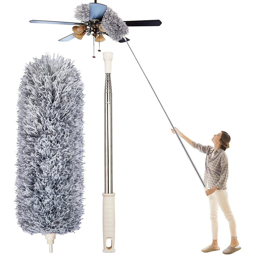 Microfiber 100 inch Extendable Feather Duster- With Extra Long Pole