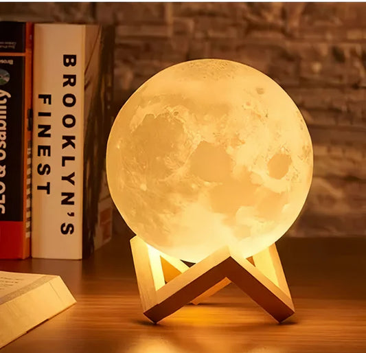 Illuminate Your World: 16-Color 3D Moon Lamp with Touch & Remote Control