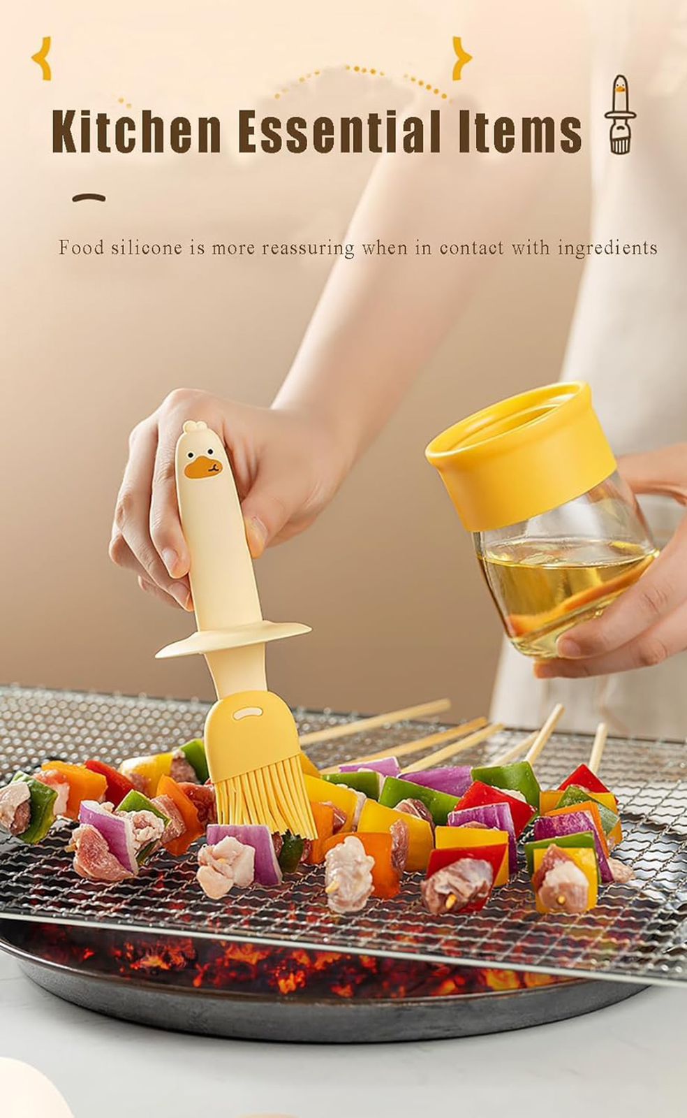 Unbreakable Duck Silicone Oil Jar- 2 in 1