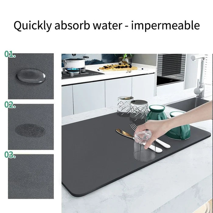 🔥2024 New Kitchen Super Absorbent Draining Mat (30cmx40cm)