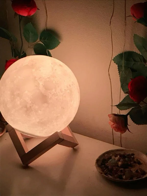 Illuminate Your World: 16-Color 3D Moon Lamp with Touch & Remote Control